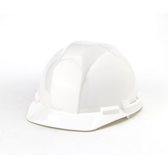 Mutual Industries Type II ANSI Class E 6-Point Ratchet Suspension Short Brim Hard Hat White