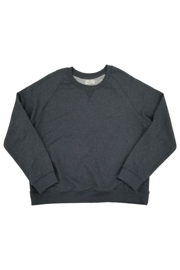 Mens Gray Heather Long Sleeve Raglan Crew Neck Sweatshirt XL