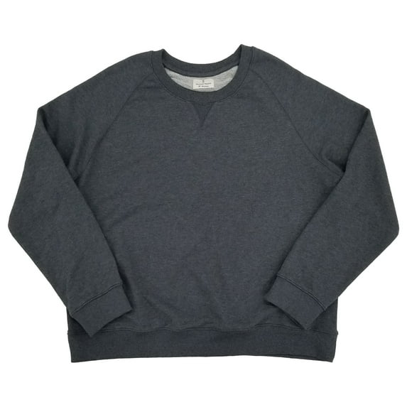 Mutual Weave Mens Gray Heather Long Sleeve Raglan Crew Neck Sweatshirt XXL