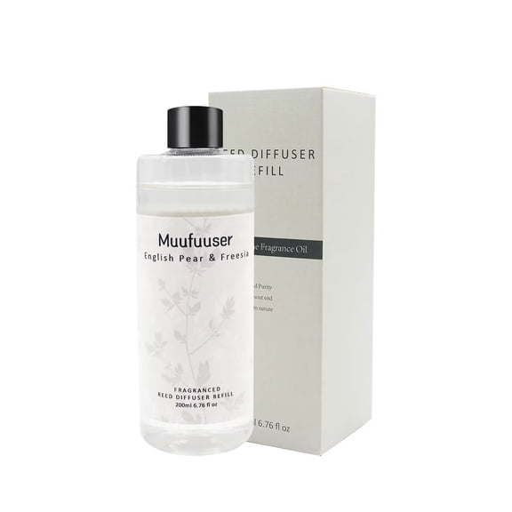 Muufuuser Reed Diffuser Refill, 200ml Scented Oil Refill for Home Fragrance, Long-Lasting Aromatherapy Oils for Reed Diffuser Sticks, Clean Formula with Premium Fragrance Oils, 6.8 Fl Oz (24 Scents)