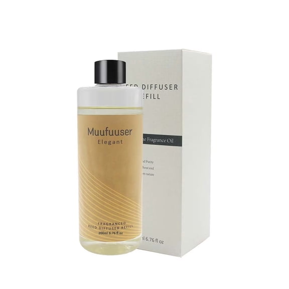 Muufuuser Reed Diffuser Refill, 200ml Scented Oil Refill for Home Fragrance, Long-Lasting Aromatherapy Oils for Reed Diffuser Sticks, Clean Formula with Premium Fragrance Oils, 6.8 Fl Oz (24 Scents)