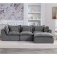 thumbnail image 1 of Muumblus 102" Boneless Modular Sectional Sofa with Movable Ottoman, Oversized L-Shaped Cloud Couch for Living Room, Gray Waffle, 1 of 6