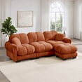 thumbnail image 1 of Nkurdsu 104" Oversized Modular Cloud Sectional Sofa with Movable Ottoman, L-Shaped Chenille Couch for Living Room, Orange, 1 of 9