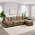 thumbnail image 1 of Nkurdsu 131" Oversized Modular Cloud Sectional Sofa with Movable Ottoman, L-Shaped Chenille Couch for Living Room, Brown, 1 of 7