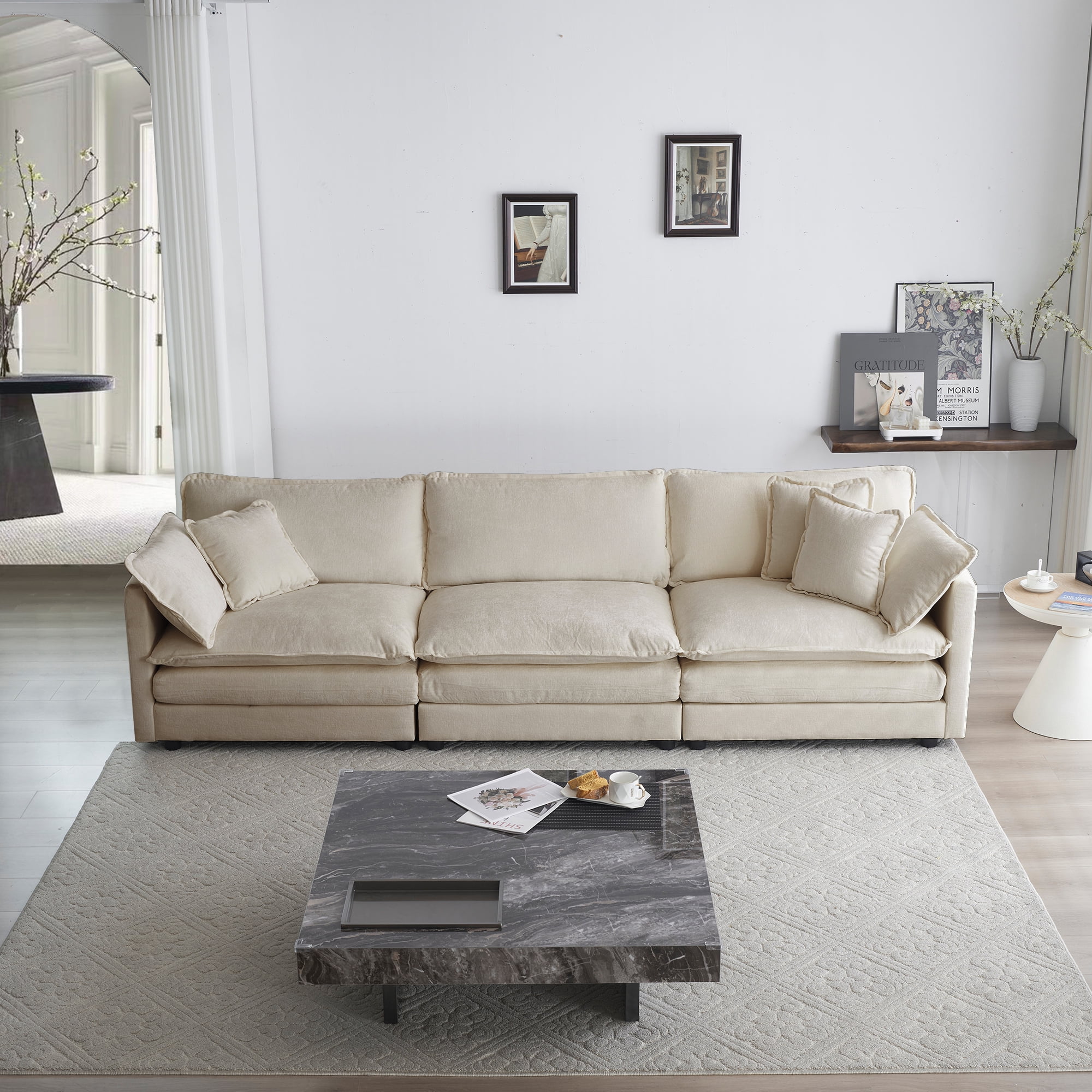 Leather cloud couch deals