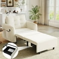 thumbnail image 1 of Muumblus 3-in-1 Convertible Chair Bed, 80" Extra Long Sleeper Lounge Chair with USB & Storage, Pull Out Sofa Bed for Living Room, Apt., Beige Chenille, 1 of 9