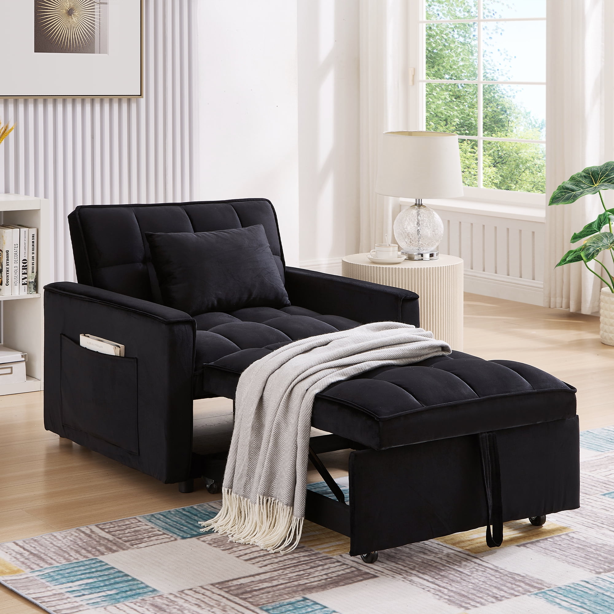 Muumblus 3-in-1 Convertible Sleeper Sofa Chair Bed, Adult Lounge Chair ...