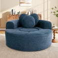thumbnail image 1 of Muumblus 54" Oversized Round Indoor Chaise Lounge Chair, Boneless Cloud Couch, No Assembly Required, Floor Sofa Chair for Living Room, Blue, 1 of 9