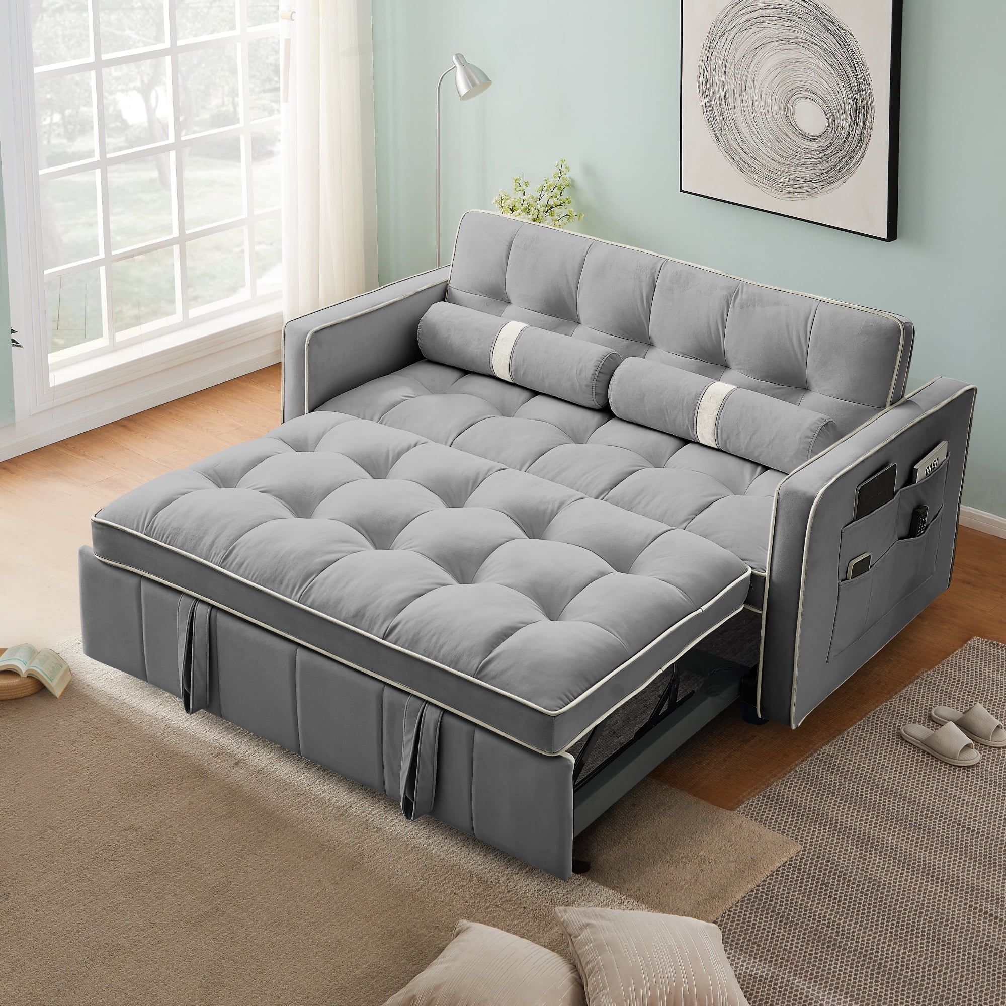 Sofá cama futón, sofá cama convertible con reposabrazos, sofá cama mod —  Brother's Outlet