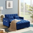 thumbnail image 1 of Muumblus 55" Sleeper Couch for Small Space, Foldable Pull Out Sofa Bed with Adjustable Backrest, Modern Velvet Futon, 1 of 9
