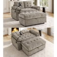 thumbnail image 1 of Muumblus 56" Loveseat with Storage Ottoman, Adjustable Backrest, USB, Phone Stand, Comfy Leisure 2-Seater Sofa Bed for Living Room, Brown Chenille, 1 of 13