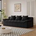 thumbnail image 1 of Muumblus 71" Corduroy Boneless Sofa, Removable Cushions, Modern Upholstered Deep Seat Sofa for Apt., Black, 1 of 5