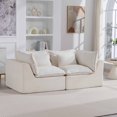 thumbnail image 1 of Muumblus 75" Boneless Cloud Couch, No Assembly Required, Small Living Room Sofa, Beige Waffle, 1 of 6