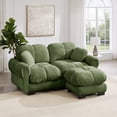 thumbnail image 1 of Nkurdsu 76" Modular Cloud Sectional Sofa with Movable Ottoman, L-Shaped Small Chenille Couch for Living Room, Green, 1 of 9