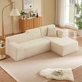 thumbnail image 1 of Muumblus 96.5" Cloud Sectional Sofa with Right Chaise, Cozy High-Back L-Shaped Modular Couch, No Assembly Boneless Sofa for Living Room, Apt., Beige Corduroy, 1 of 6