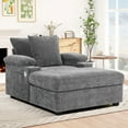 thumbnail image 1 of Muumblus Living Room Chair with Ottoman, USB & Storage Arms, Cozy Indoor Lounge Chair, Gray Chenille, 1 of 9