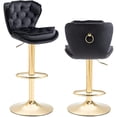thumbnail image 1 of Muumblus Bar Stools Set of 2, Velvet Counter Height Adjustable Barstools with Tufted Back, Swivel Bar Chairs Upholstered Modern Bar Stool for Kitchen Island, Dining Room, Black, 1 of 9