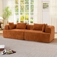 thumbnail image 1 of Muumblus Boneless Modular Sectional Sofa, 96" Oversized Deep Seat Loveseat Sofa, Cozy Cloud Living Room Couch, Orange Teddy, 1 of 9