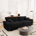 thumbnail image 1 of Muumblus 80.5" Corduroy Loveseat Sofa, Oversized Upholstered 2-Seater Plush Cloud Couch for Living Room/Apt, Black, 1 of 9