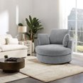 thumbnail image 1 of Muumblus Large Swivel Chair, Modern Oversize Accent Barrel Chair Comfy Round Armchair for Living Room, Gray, 1 of 6