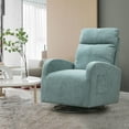 thumbnail image 1 of Muumblus Swivel Glider for Nursery, Comfy Swivel Rocking Glider Chair with Comfortable Headrest and Lumbar Pillow, Light Blue Velvet, 1 of 7