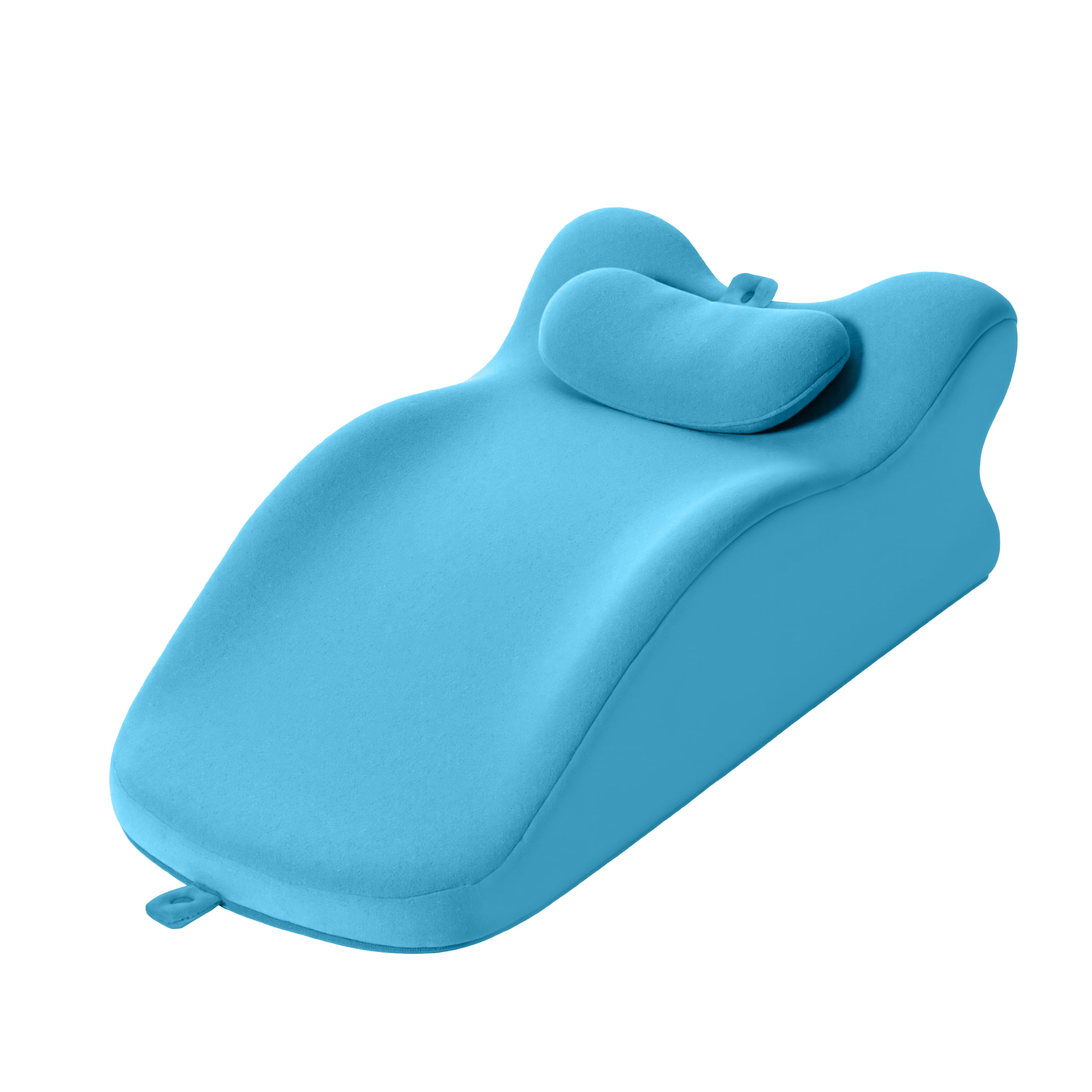 Muumblus Memory Foam Ergonomic Support Bed Pillow, Multi-Functional Wedge Pillow for Leg Elevation, Back & Lumbar Support, and Prone Reading with Removable Cover, Blue