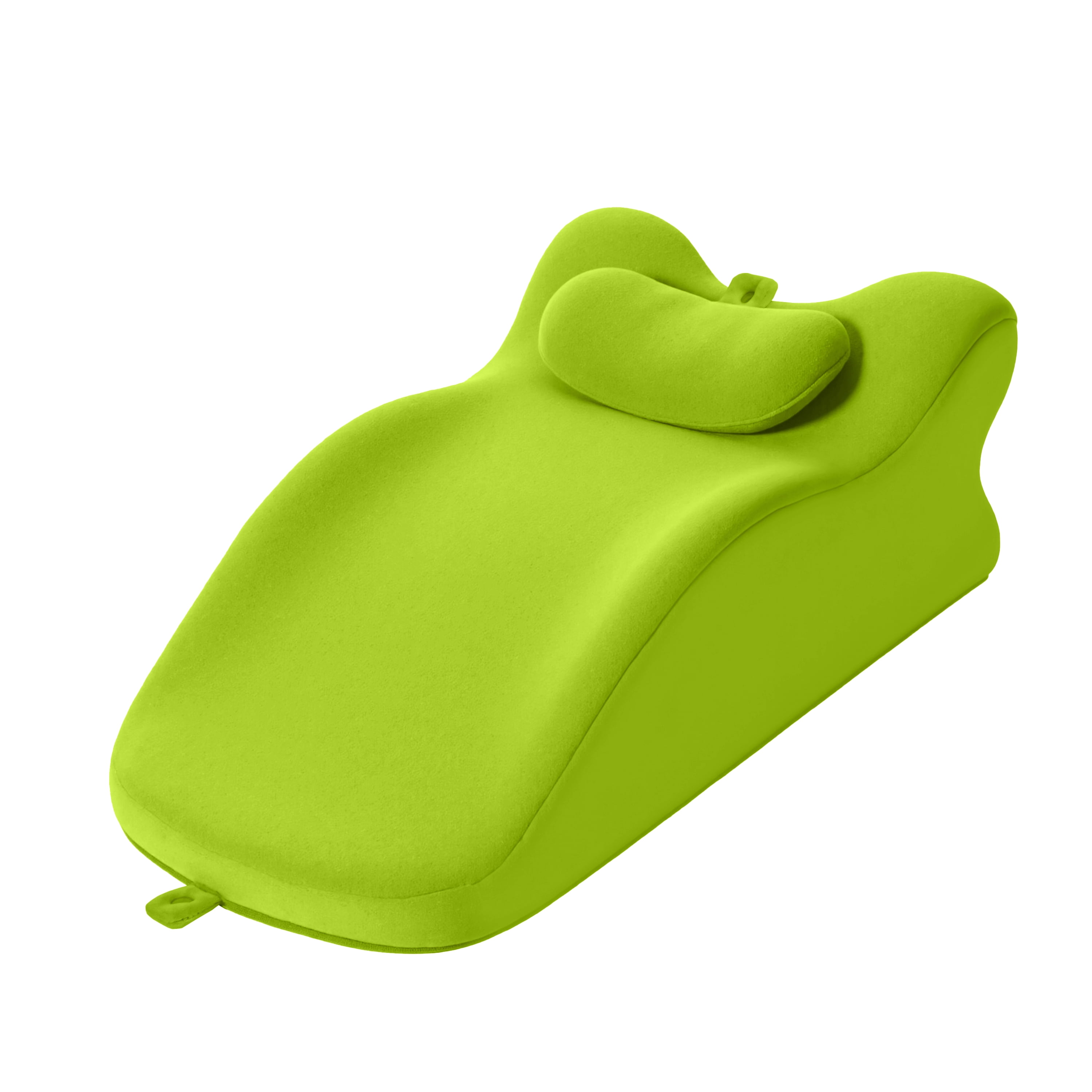 Muumblus Memory Foam Ergonomic Support Bed Pillow, Multi-Functional Wedge Pillow for Leg Elevation, Back & Lumbar Support, and Prone Reading with Removable Cover, Green