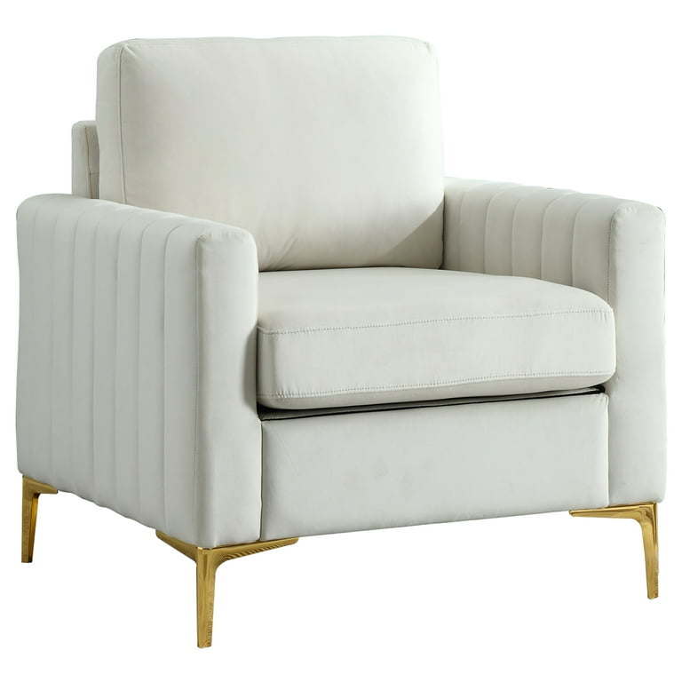 Beige velvet accent chair discount