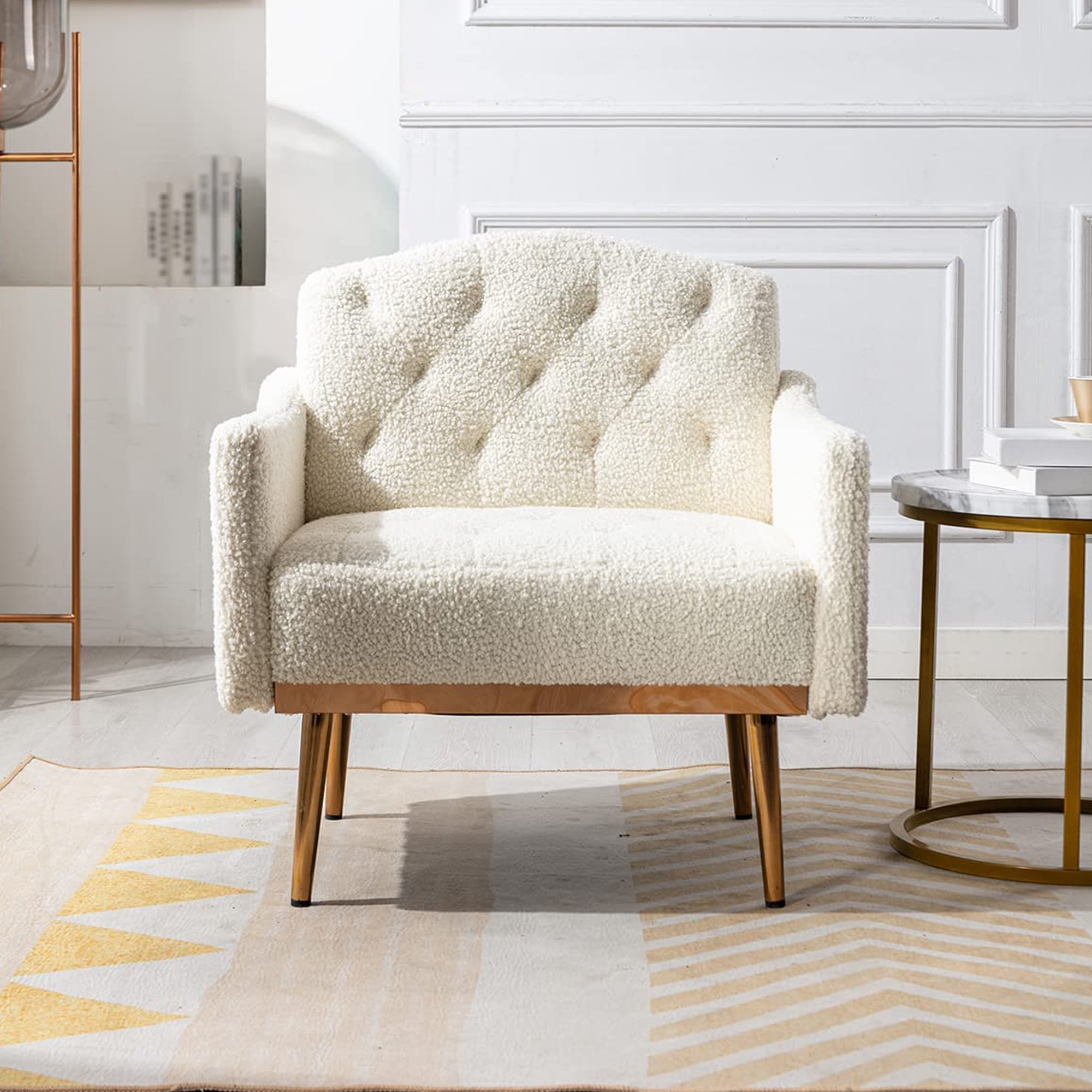 White sherpa armchair sale