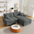 thumbnail image 1 of Muumblus Modular Sectional Cloud Couch with Reversible Ottoman, Oversized 2 Seats L-Shaped Corduroy Sofa for Living Room, 80.5 " Gray, 1 of 3