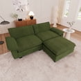 thumbnail image 1 of Muumblus Oversized Modular Sectional Cloud Sofa with Ottoman, L-Shaped 2-Seat Corduroy Couch for Living Room, Green, 1 of 8