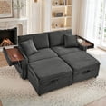 thumbnail image 1 of Muumblus Loveseat Sectional Sofa with 2 Storage Ottomans, Modular Cloud Couch with 2 Side Tables & USB, Plush Double Chaise Lounge Sofa Bed Indoor, Gray Corduroy, 1 of 13