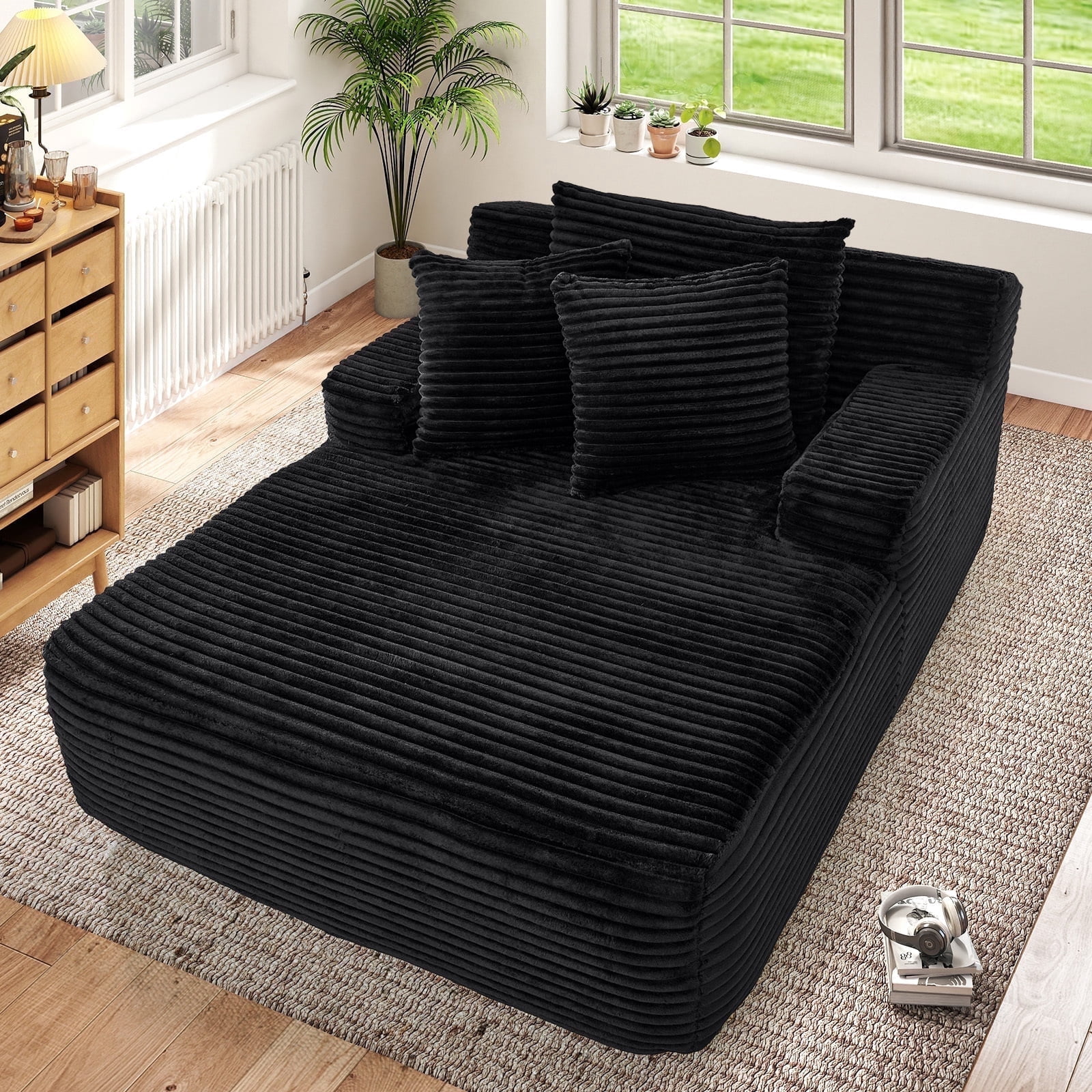 Muumblus Oversized Chaise Lounge Chair Indoor, No Assembly Required ...