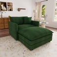 thumbnail image 1 of Muumblus Oversized Lounge Chair with Ottoman, Plush Cloud Accent Armchair for Living Room, Bedroom, Green Chenille, 1 of 9