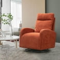 thumbnail image 1 of Muumblus Swivel Glider for Nursery, Comfy Swivel Rocking Glider Chair with Comfortable Headrest and Lumbar Pillow, Orange Velvet, 1 of 10