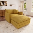 thumbnail image 1 of Muumblus Oversized Lounge Chair with Ottoman, Plush Cloud Accent Armchair for Living Room, Bedroom, Yellow Chenille, 1 of 9
