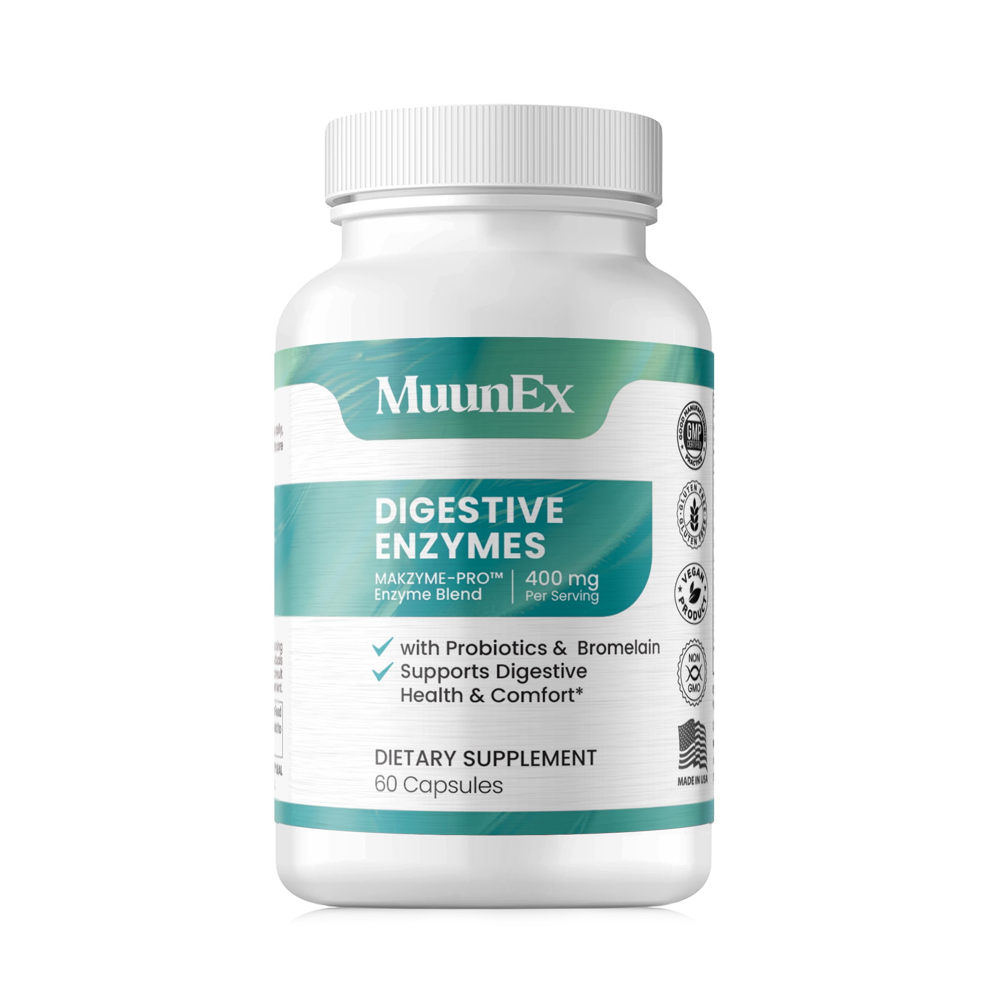 MuunEx Digestive Enzymes with Probiotics Bloating Relief & Gut Health Support Daily Enzymes