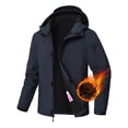 thumbnail image 1 of Muvtei Men's Hooded Softshell Jacket Fleece Lined Waterproof Hooded Soft Lightweight Windbreaker Shell Jacket Outdoor Hiking Rain Jacket Navy-2XL, 1 of 12