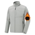 thumbnail image 1 of Muvtei Men's Softshell Jacket Fleece Lined Waterproof Stand Collar Soft Lightweight Shell Rain Jacket Windbreaker Outdoor Hiking LightGrey-S, 1 of 8