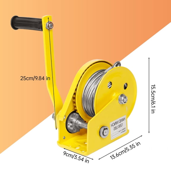 Muweixin 1200 LBS Air Conditioner Hoist, 45.3" Orange Steel Adjustable Mounting Bracket with Hand Winch, AC Lifting Crane for Outdoor Unit Installation, Heavy Duty Tool