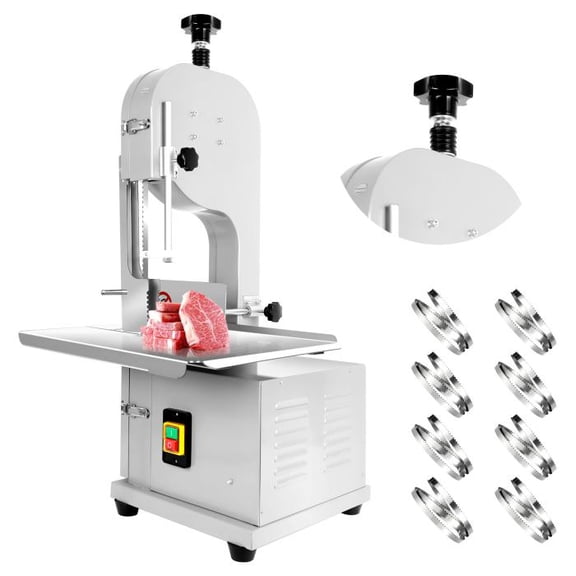 Muweixin 1500w Commercial Meat Bone Saw Machine, 110v Electric Frozen Meat Cutter, Stainless Steel, for Restaurant Supermarket