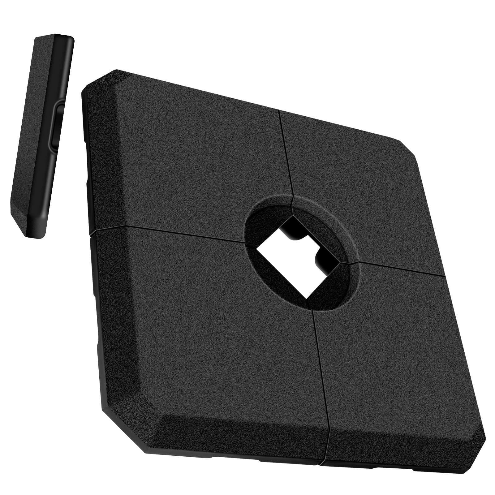 Muweixin 4-Piece Fillable Cantilever Umbrella Base, 353 lbs Total Weight, HDPE Weather-Resistant Patio Umbrella Stand for 8'-10' Offset Parasols, Black