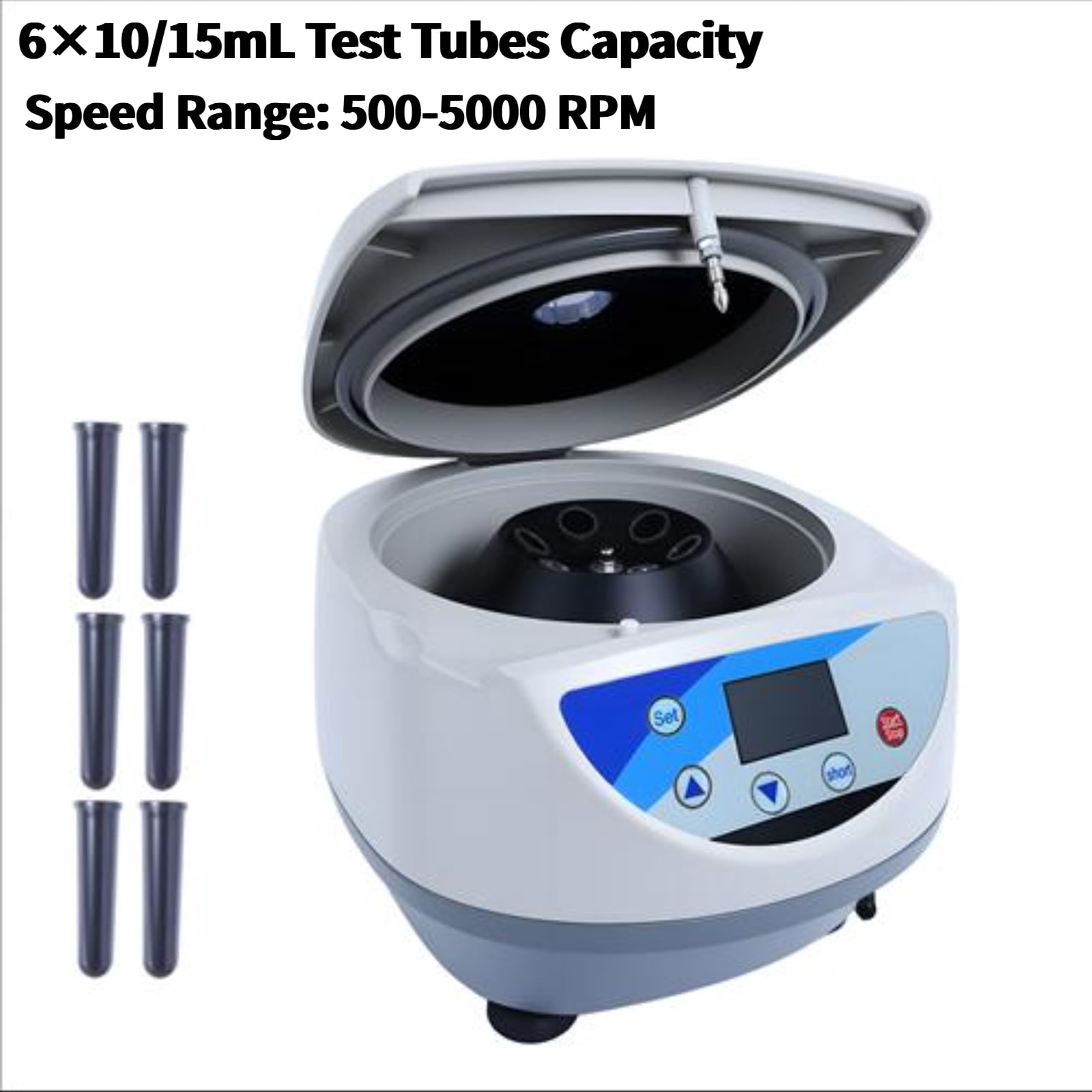 Muweixin 5000RPM Centrifuge Machine, 6x10/15ml Lab Centrifuge with Timer, for PRP/Medical, Low Noise, 3074xg, AC 110V/220V