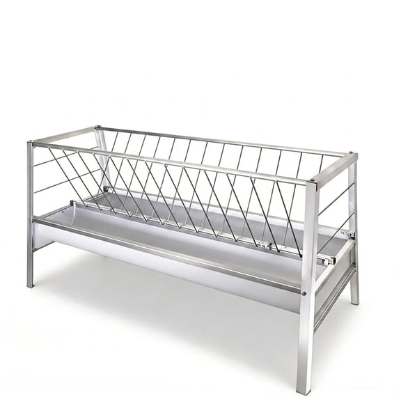 Muweixin 59 Inch Livestock Hay Feeder, Heavy Duty Galvanized Steel Feeding Trough, Easy Assembly for Goats Sheep Pigs Cows Barn