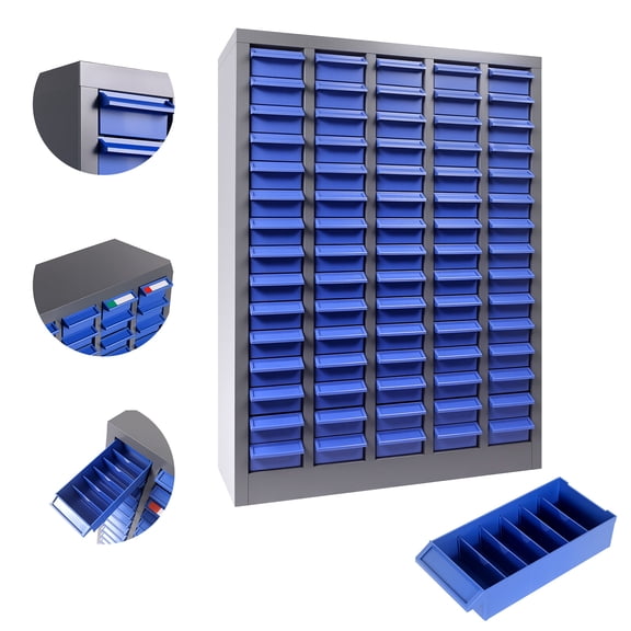 Muweixin 75 Drawer Bolt Bin Cabinet, Industrial Metal Parts Organizer Cabinet, Large Capacity Hardware Drawer Storage for Machine Shop, Auto Repair Shop