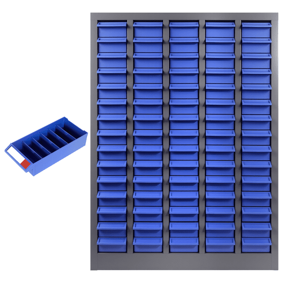 Muweixin 75 Drawers Parts Cabinet, Steel Hardware Storage Cabinet with Plastic Drawers, Anti-Rust Parts Organizer for Screws, Nuts, Bolts, Workshop, Garage