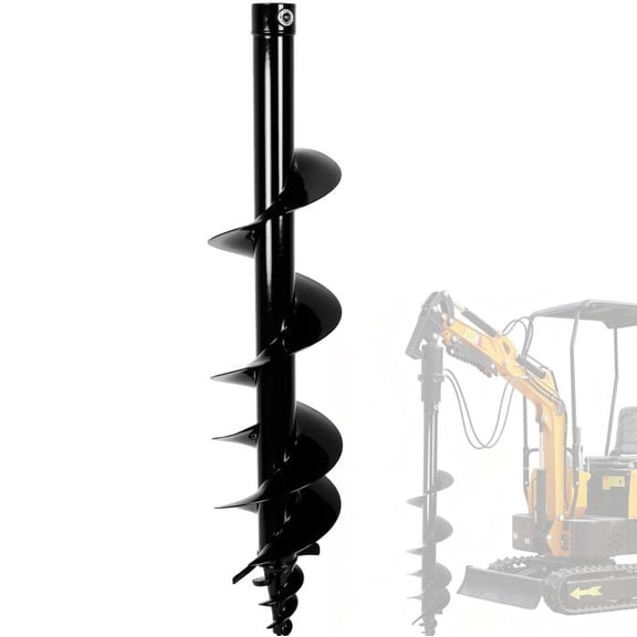 Muweixin 8in x 34in Auger Drill Rod, Heavy Duty Alloy Steel Auger Bit, Quick Replace Earth Auger for Mini Excavator Post Hole Digging