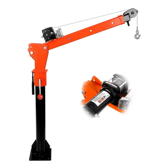 Muweixin Alloy Steel Single Arm Hoist Crane, 12v 2000lbs Heavy Load, 360 Rotatable Portable Lifting Tool for Workshop, Truck Bed