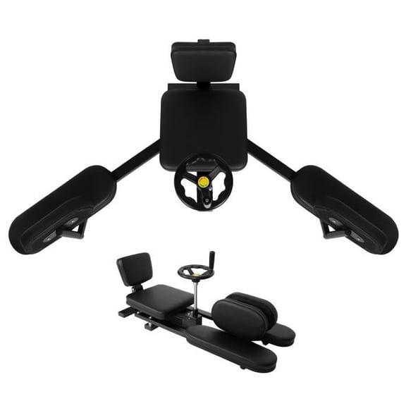 Muweixin Black Leg Split Machine, Adjustable Flexibility Stretcher with Universal Wheels, for Home, Studio Yoga Practice