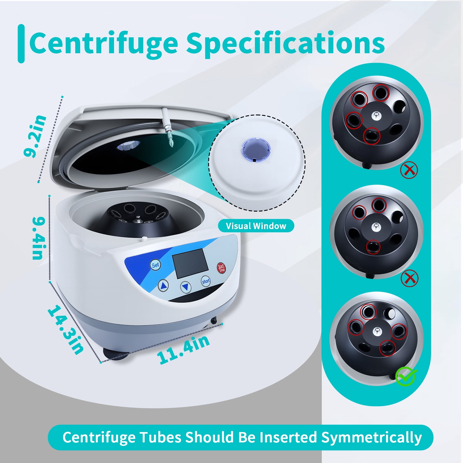 Muweixin Digital Centrifuge, 6-Tube Benchtop Centrifuge 500-5000RPM, for Lab/Beauty, with LCD Display, Compact Size, 130W